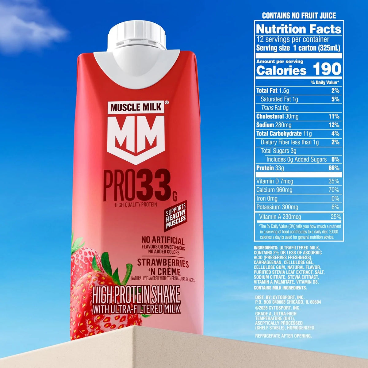 Muscle Milk Pro Liquid High Protein Shake, Strawberry, 11 Fl Oz (Pack of 12)