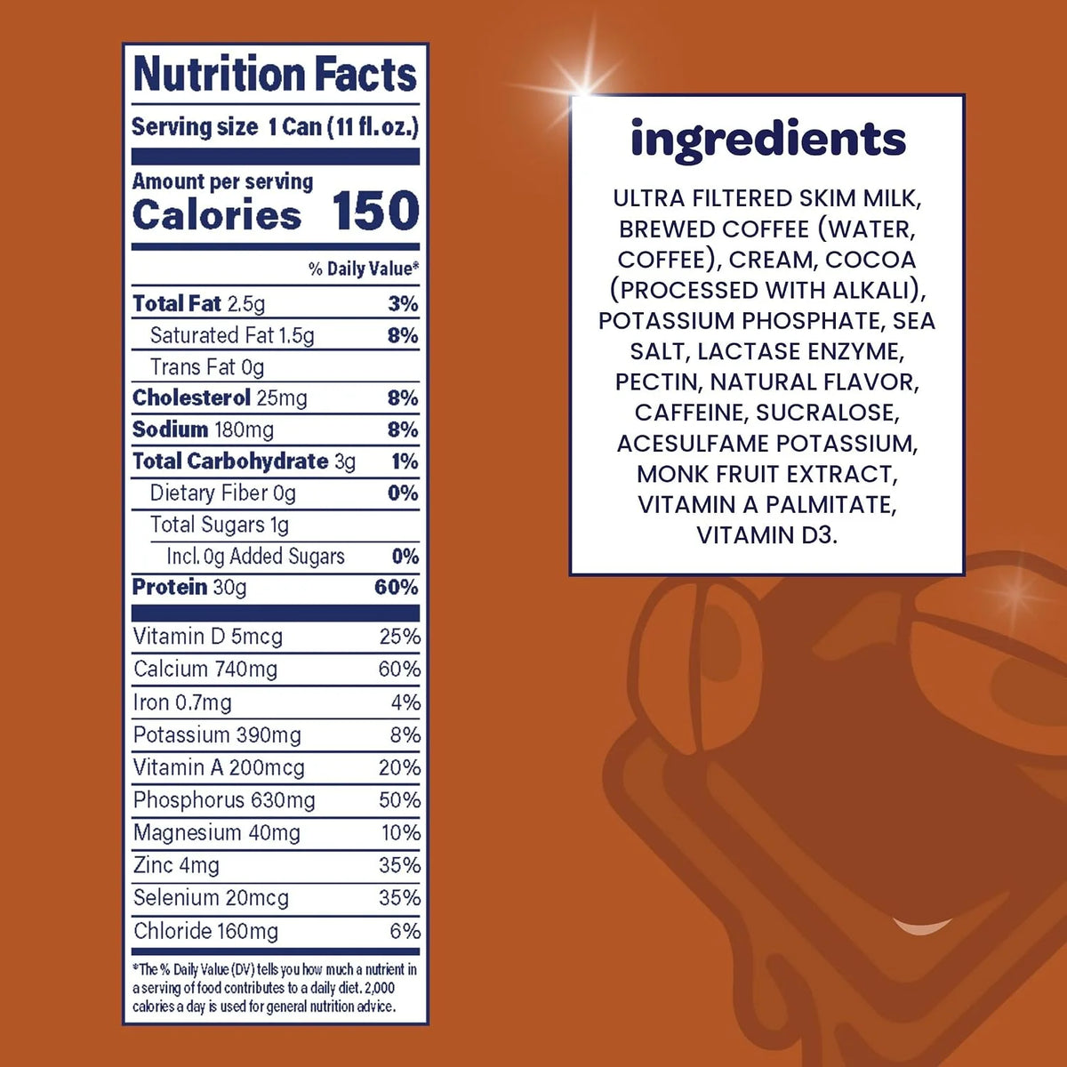 Nurri - 30g Protein Ultra Filtered Milk Shake – Mocha- 80mg Caffeine, Lactose Free, Low Sugar, 150 Calories, 10 Vitamins and Minerals - 11 fl oz, 10 Cans (Pack of 2)
