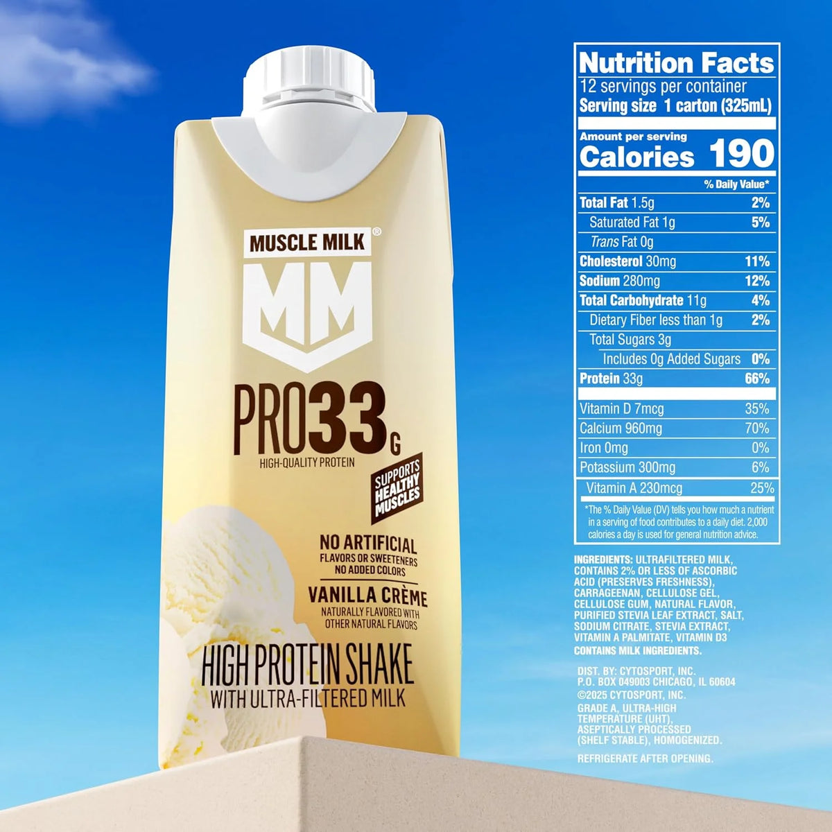 Muscle Milk Pro Liquid High Protein Shake, Vanilla Creme, 11 Fl Oz (Pack of 12)