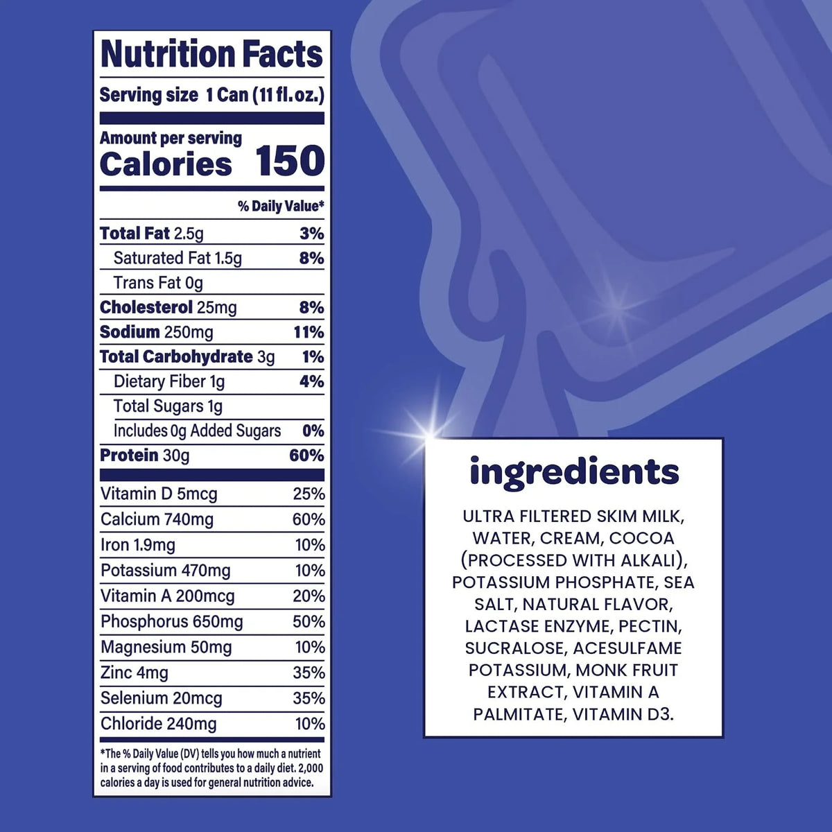 Nurri - 30g Protein Ultra Filtered Milk Shake – Chocolate - Lactose Free, Low Sugar, 150 Calories, 10 Vitamins and Minerals - 11 fl oz, 10 Cans (Pack of 2)