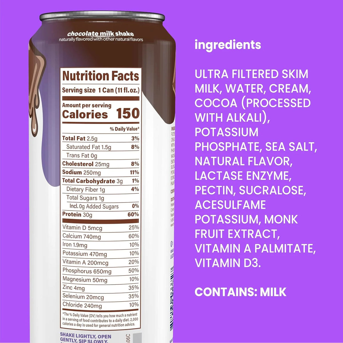 Nurri 30g Protein Ultra Filtered Milk Shake, Chocolate, 10-11 fl oz Cans