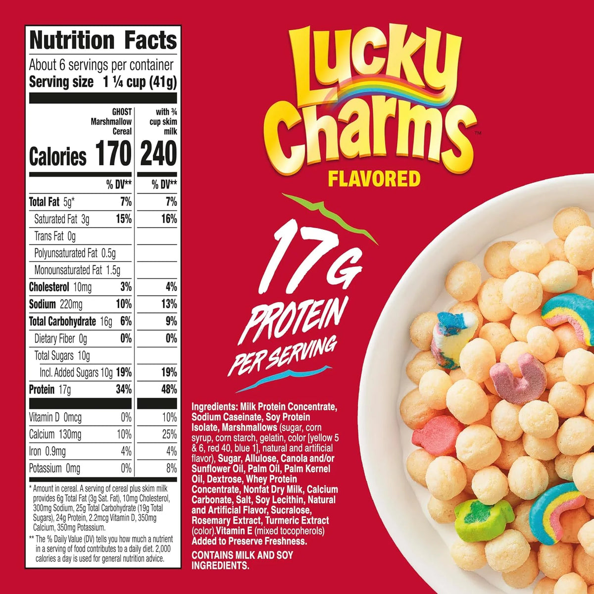 Ghost Lucky Charms Protein Cereal, 17g Protein, 9.4 oz