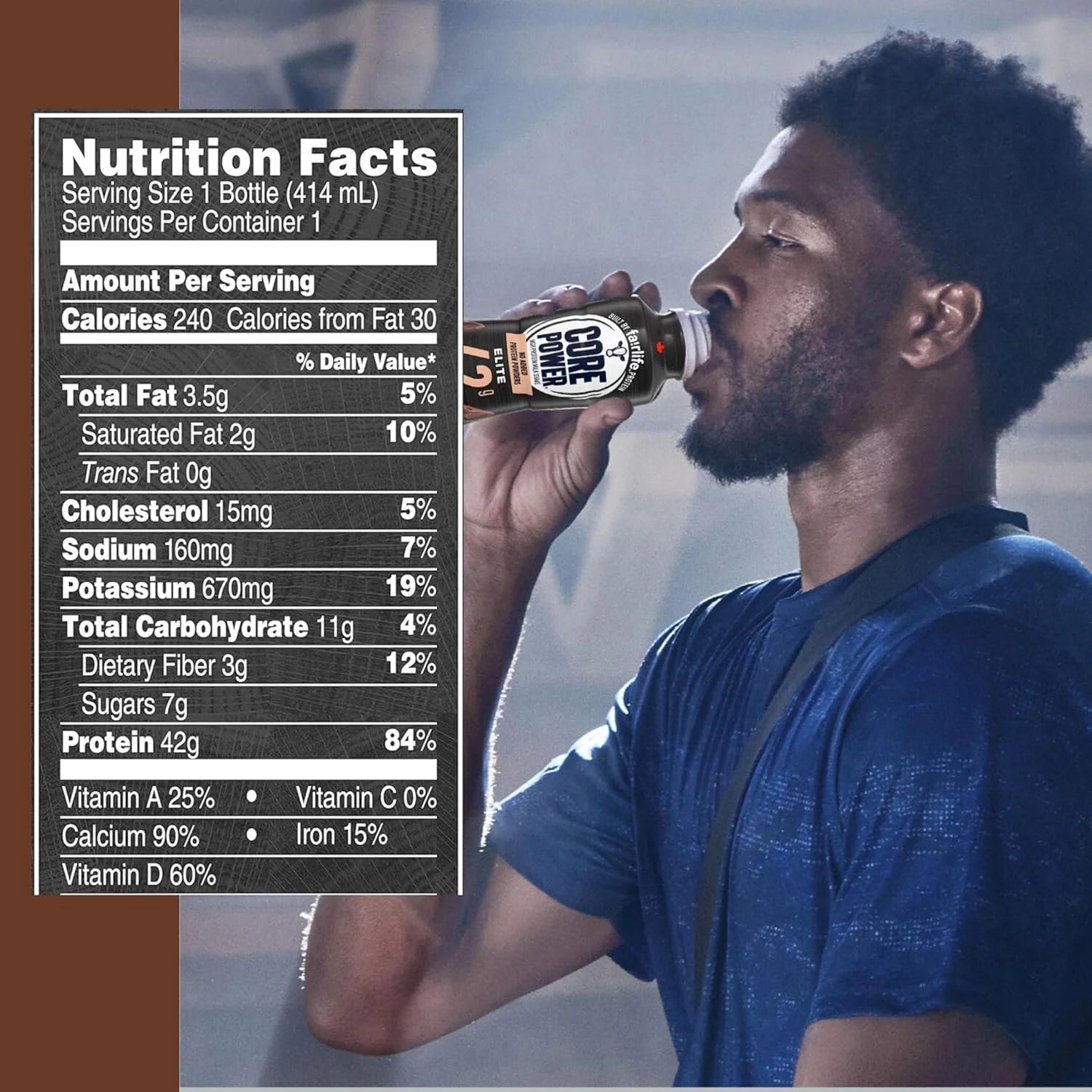 Worldwide Nutrition Bundle: Fairlife Core Power Elite 42g High Protein Milk Shake - Kosher, Chocolate Protein Shake for Workout Recovery - 14 Fl Oz (Pack of 12) & Multi-Purpose Key Chain