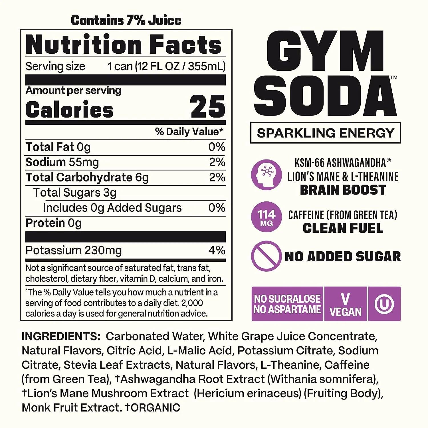 Gym Soda Sparkling Energy Drink, Brain Candy, Formerly Gym Weed, 12pk