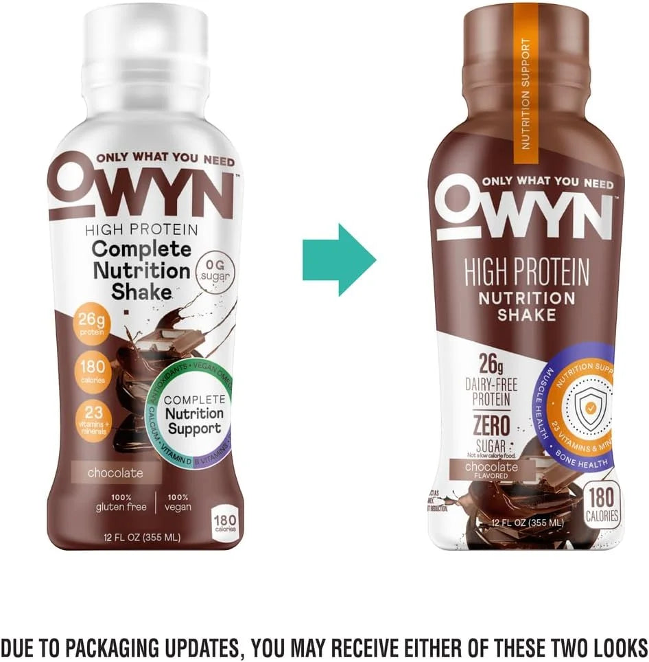 OWYN Only What You Need 26g High Protein Shake, Chocolate Flavored, 12 Ct