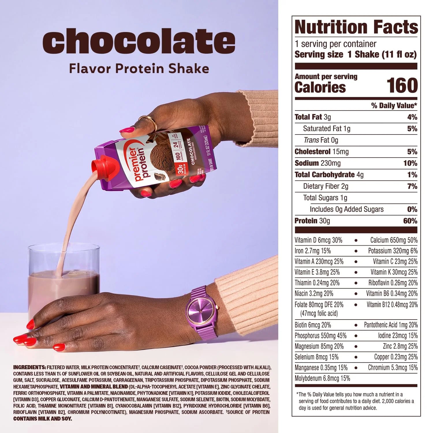 Premier Protein 30g High Protein Shake, Chocolate, 12 Pack