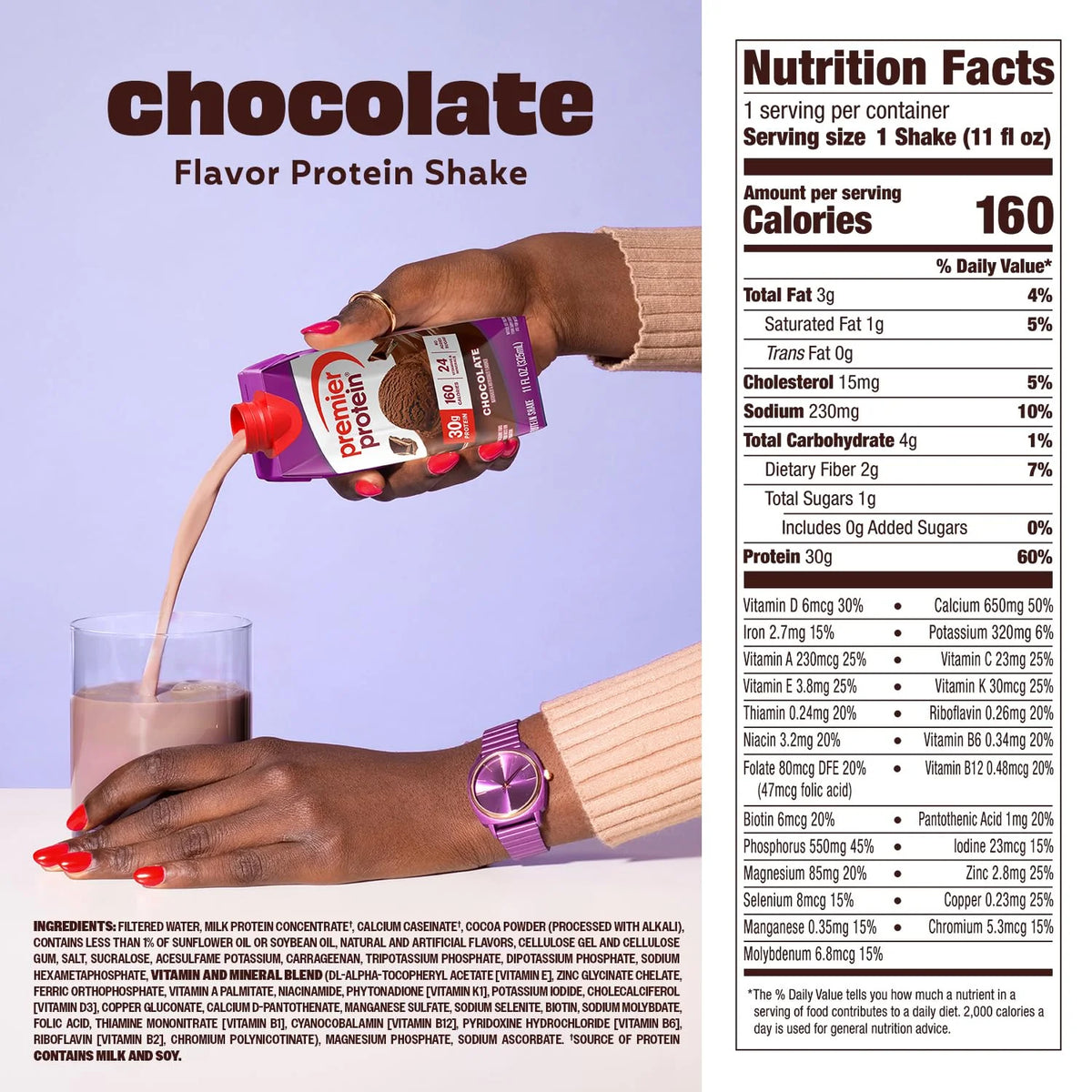 Premier Protein 30g High Protein Shake, Chocolate, 4 Pack