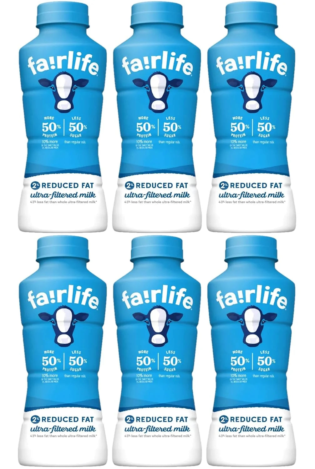 Fairlife Ultra Filtered Milk, Reduced Fat Milk, 14oz Bottles, Pack of 6 (Original)