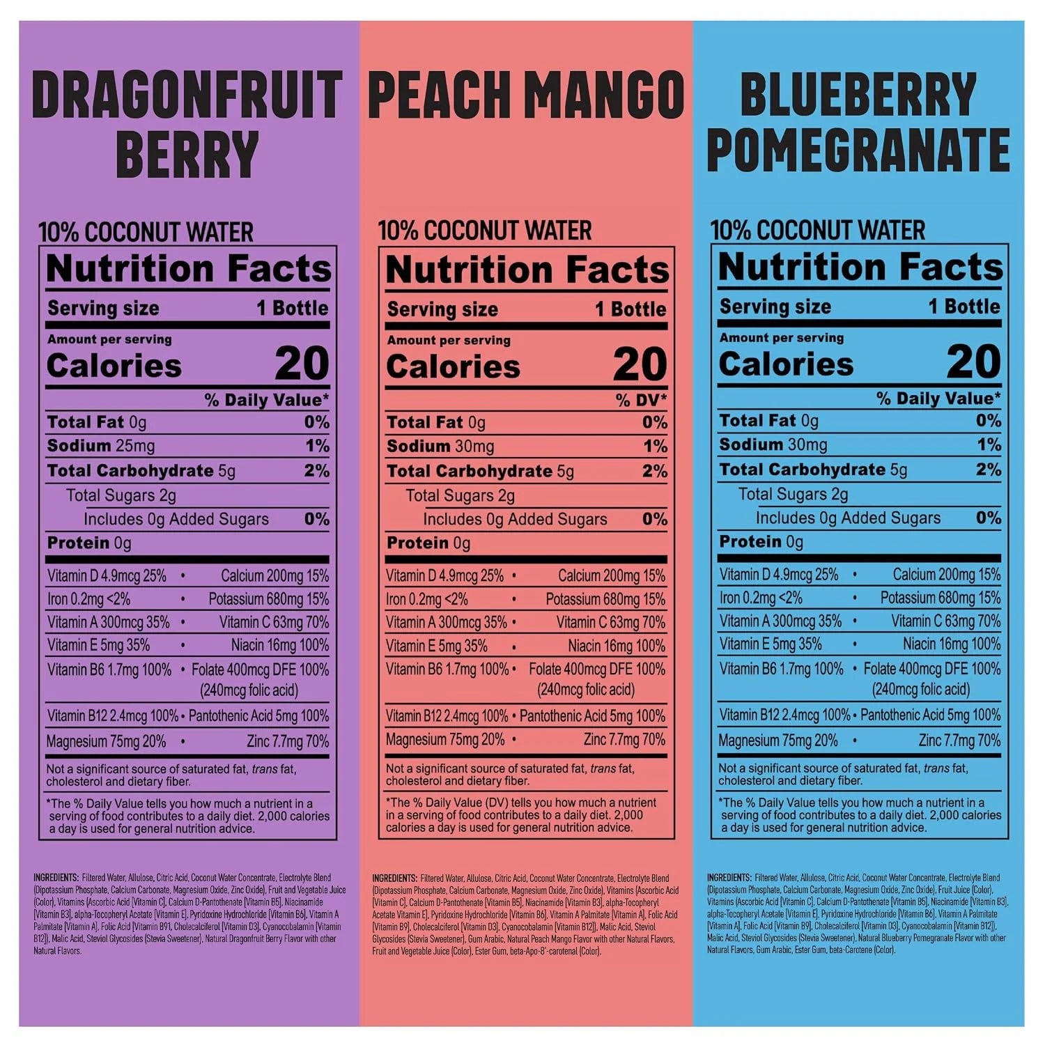 BODYARMOR LYTE Peach Mango/Dragonfrt Bry/Bluebry Pom Variety, 16 Oz (36 Pk)
